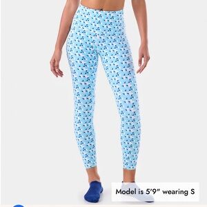 TAVI High Waisted 7/8 Tight - Geo Sail Design with Blue and White - NWT